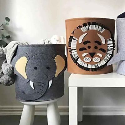 panier de rangement elephant tabouret lion marron table