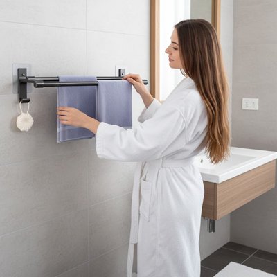 Porte serviette salle de bain femme peignoir