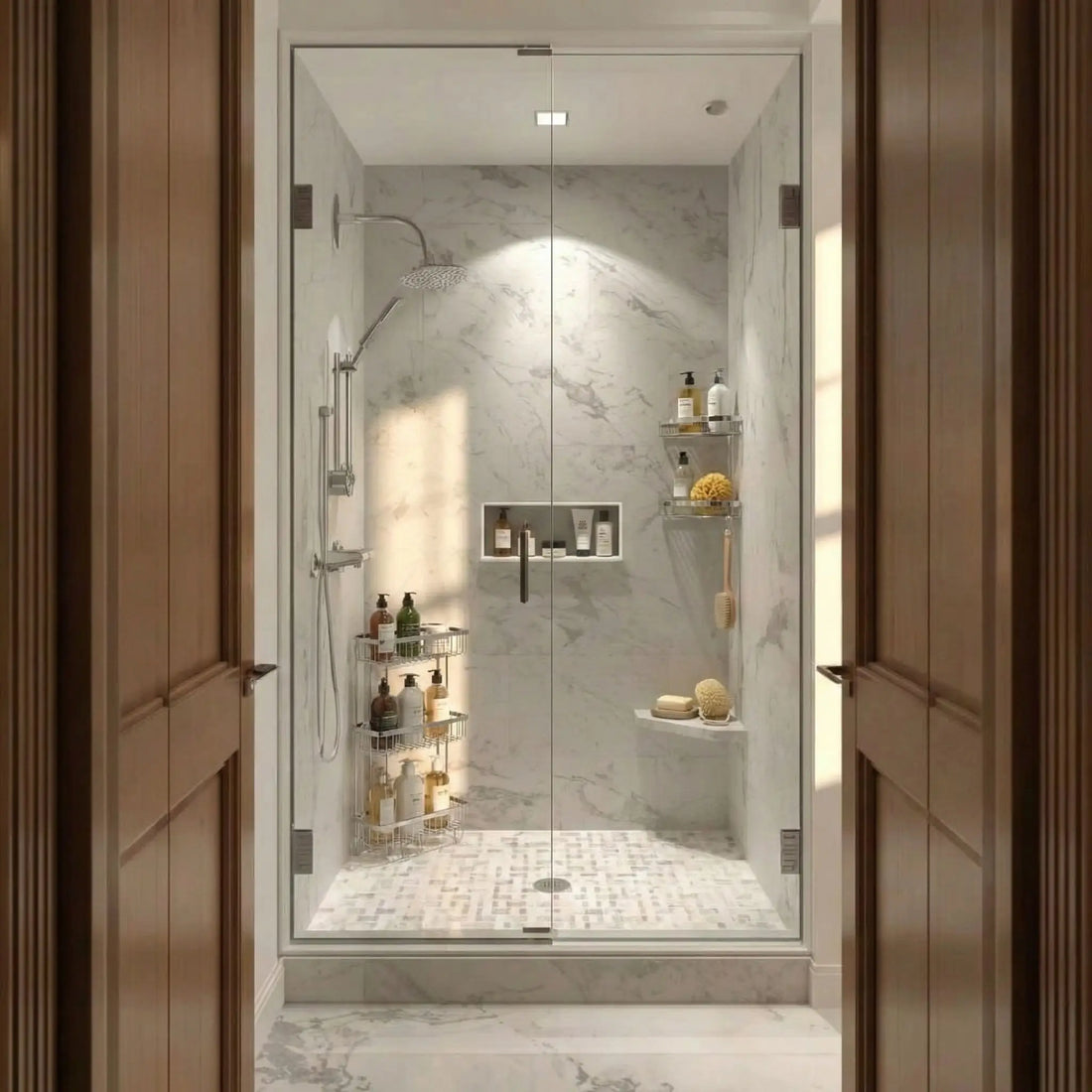 etageres douche dans douche italienne