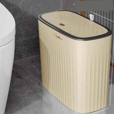 Poubelles salle de bains beige