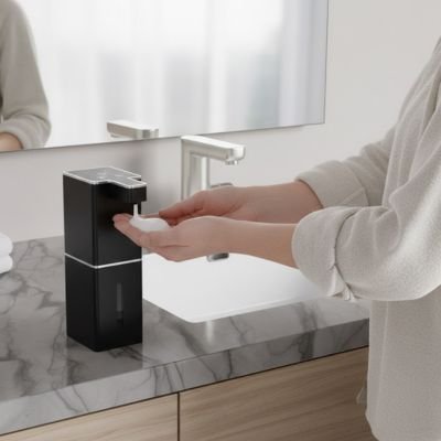 Distributeu savon noir chemise blanche