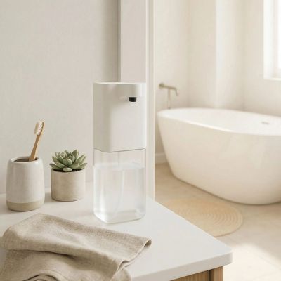 distributeur de savon automatique gauche baignoire