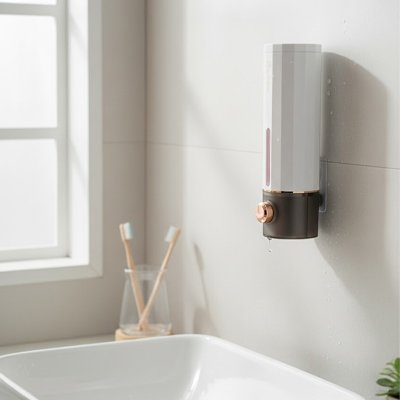 Distributeur savon mural blanc seul