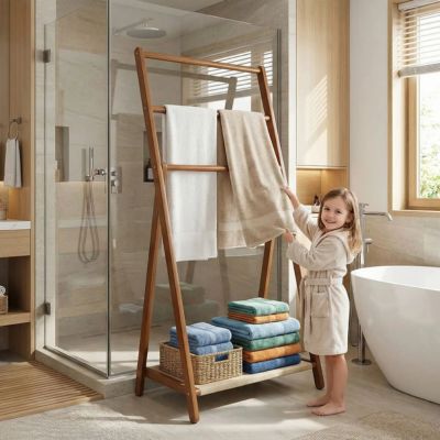 echelle porte serviette grand sans bac