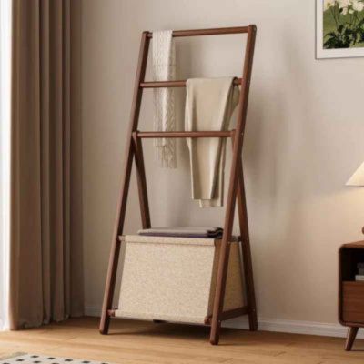 echelle porte serviette petit avec bac pantalon