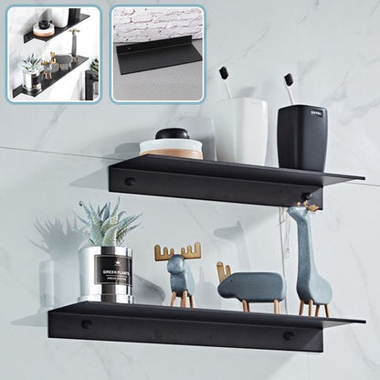 etagere de douche noire deux tailles differentes plus deux images