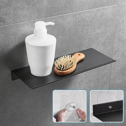 etagere de douche noire une flacon brosse deux images