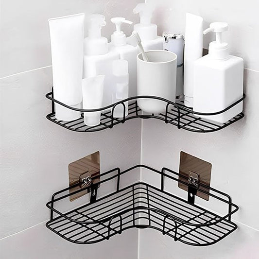 etagere de douche noires deux vide en bas