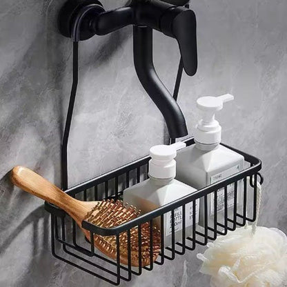 etagere douche noire brosse deux flacons