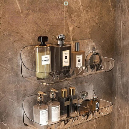 etagere douche sans percage deux grandes produts dedans vue gauche