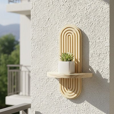 Etagere murale de salle de bain pot blanc