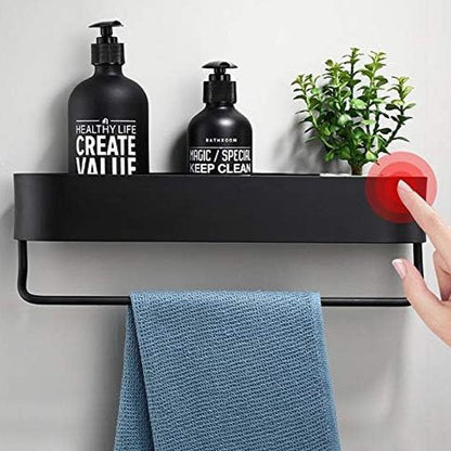 etagere pour douche avec barre doigt sur point rouge