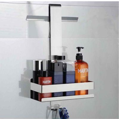 etagere pour salle de bain une argent sur paroi