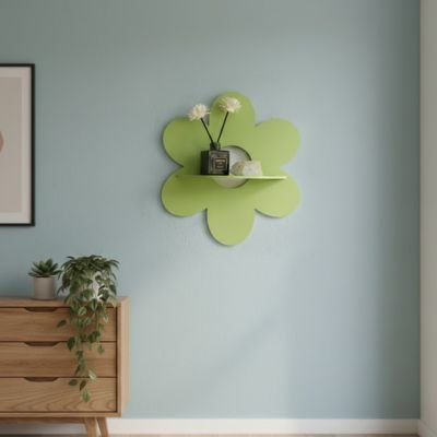 Etagere salle de bain bois vert droite commode