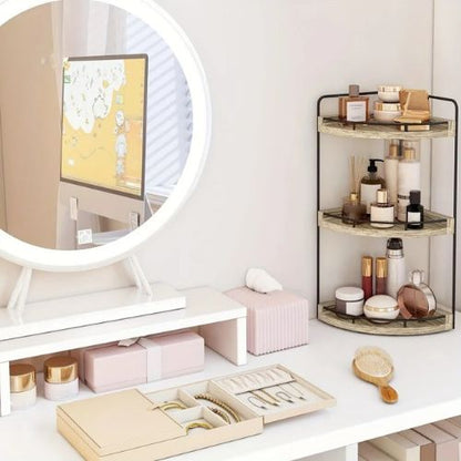 etagere salle de bain droite coiffeuse ton rose