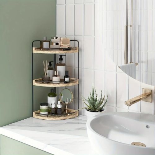 etagere salle de bain gauche plante plus lavabo