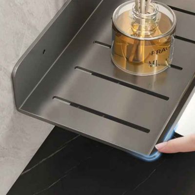 etagere salle de bain noir bord parfum