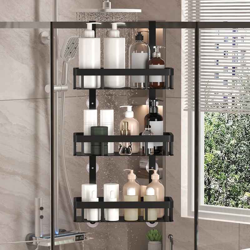 etagere salle de bain trois devant douche