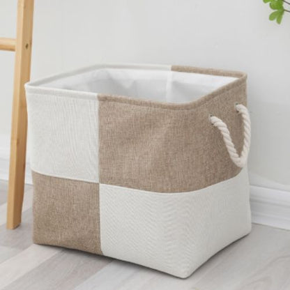 panier de rangement blanc beige