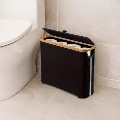 Panier de rangement noir plein
