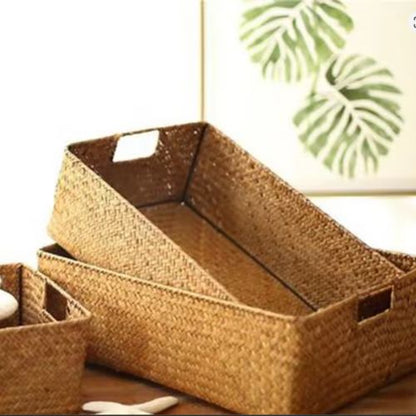 panier en osier rangement trois deux un dans autre vides