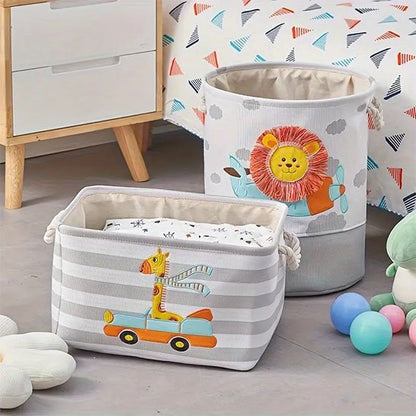 panier rangement deux lion rond girafe carre devant