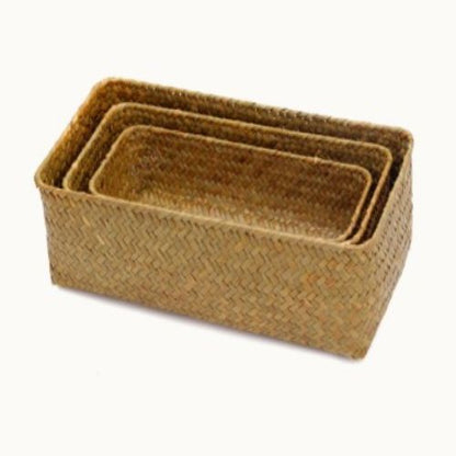 panier rangement osier trois clairs uns dans autres