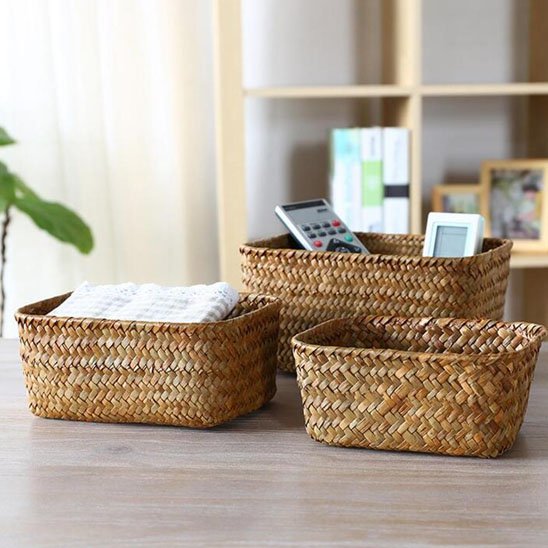 panier rangement osier trois devant etagere