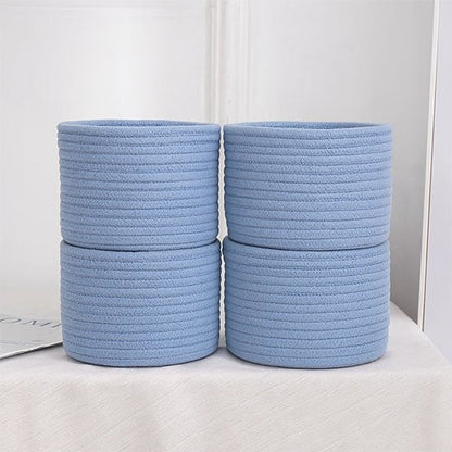 panier rangement quatre bleus