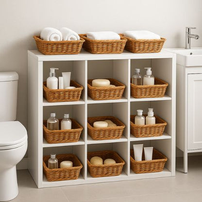 paniers en osier pour rangement douze produits dedans