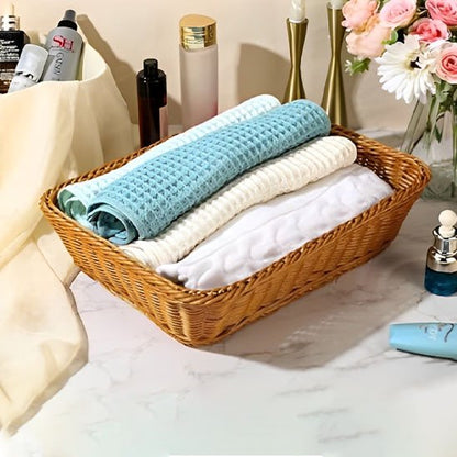 paniers en osier pour rangement un plusieurs serviettes dedans