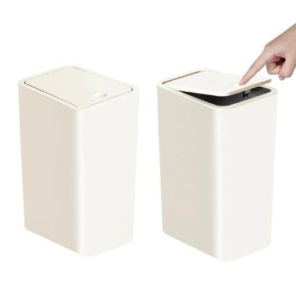 petite poubelle salle de bain deux blanche variante