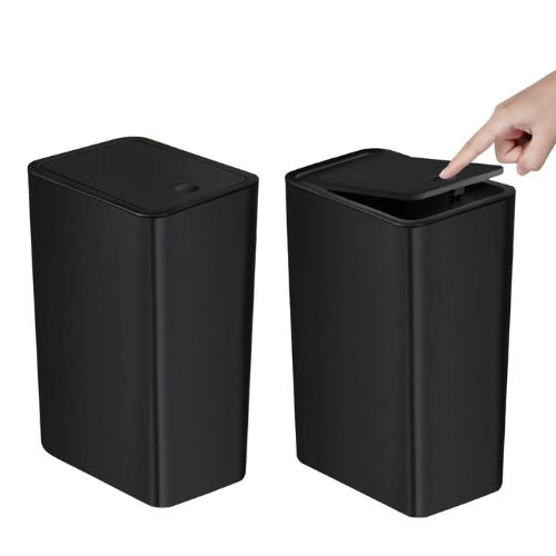 petite poubelle salle de bain deux noires variante