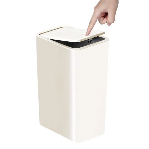 petite poubelle salle de bain une blanche variante