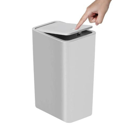 petite poubelle salle de bain une grise variante