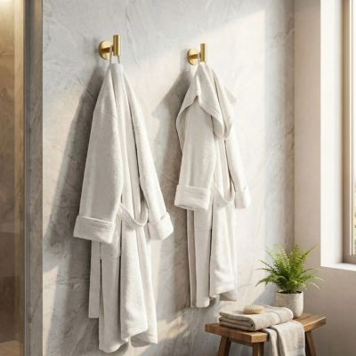 porte peignoir salle de bain deux or peignoirs