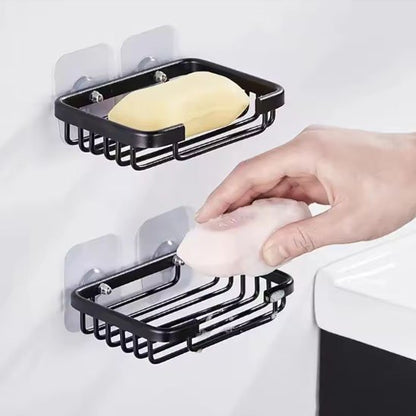 porte savon douche deux noirs savon dans chaque