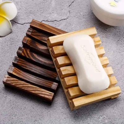porte savon en bois deux modeles un savon blanc