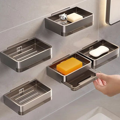 porte savon mural cinq gris trois savons