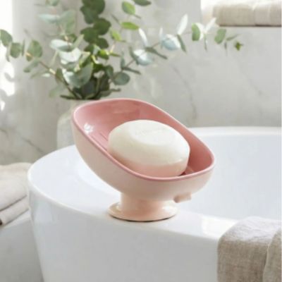 porte savon rose savon blanc