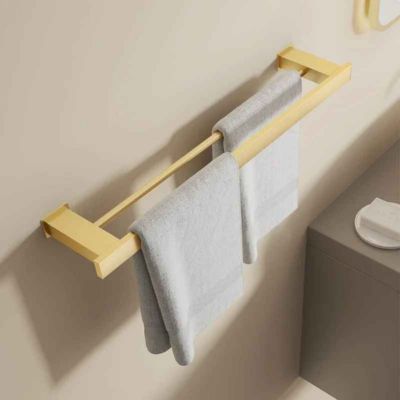 porte serviette design mural deux barres deux serviettes
