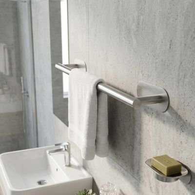 Porte serviette design mural gris serviette blanche