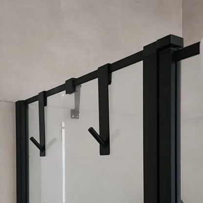 porte serviette deux noirs sur paroi douche