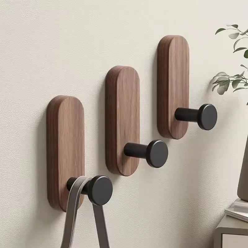 porte serviette en bois trois marrons gauche feuillage