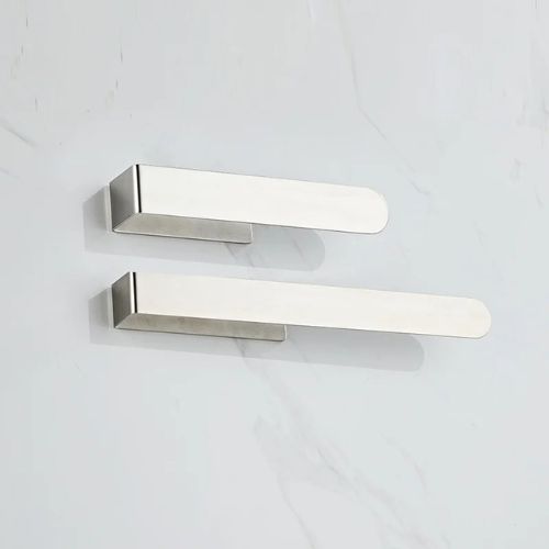 porte serviette mural deux argent taille differente