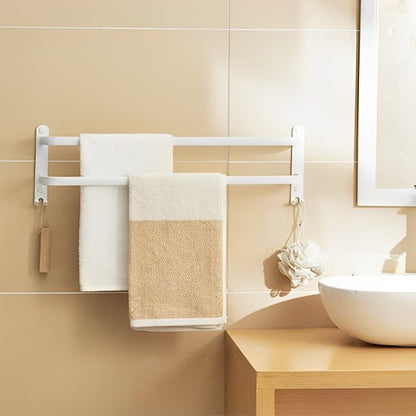 porte serviette mural deux serviettes deux barres gauche mirroir