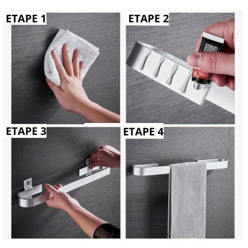 porte serviette mural quatre explications installation