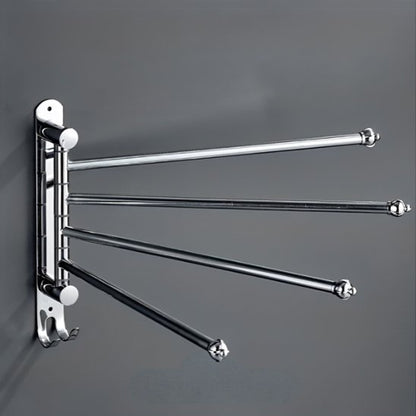 porte serviette mural salle de bain argent quatre barres