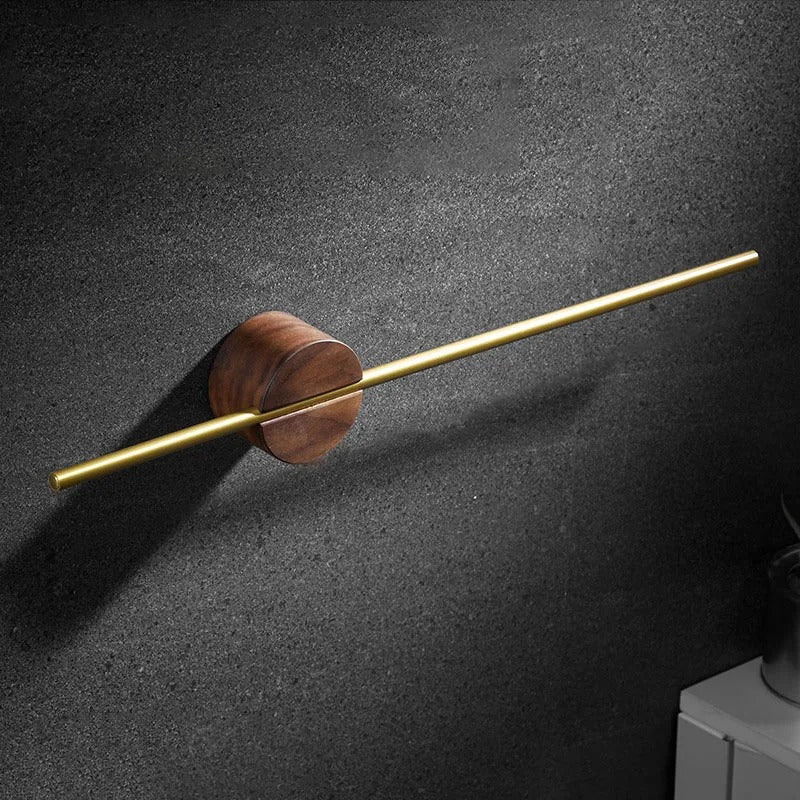 porte serviette mural salle de bain barre doree base marron