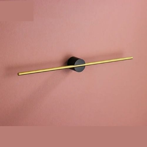 porte serviette mural salle de bain barre doree base noire